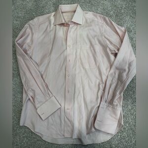 Men's Light Pink Long-Sleeve Dress Shirt - Modern Point Collar
